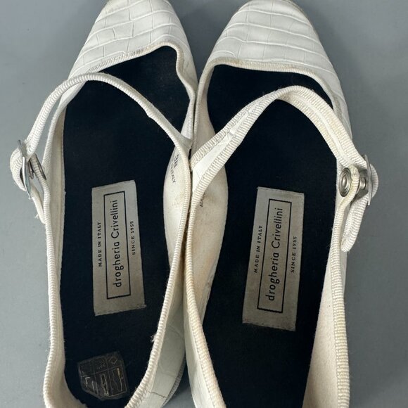 Drogheria Crivellini Home  Limited Square Toe White Niger, Size 38 - Picture 8 of 14